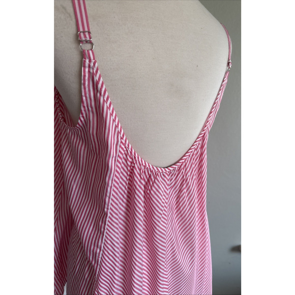TOMMY BAHAMA Womens Palm Cove Pink Striped Cami Tunic Top Medium Adjustable - Picture 5 of 9